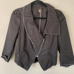 Free People Asymmetrical Zip Boho Cropped Jacket 8